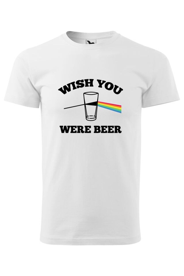 Tricou barbati personalizat Wish you were beer, Malfini, Alb