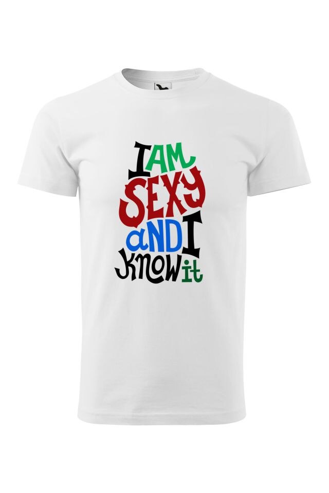 Tricou barbati personalizat I am sexy, Malfini, Alb
