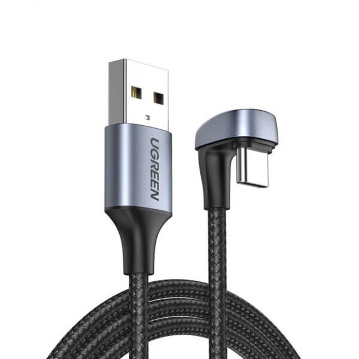 Cablu de Date si Incarcare USB la USB Type-C Ugreen U-Shape, Gaming, Mesh Nylon, 180 grade, 18W - 1 m
