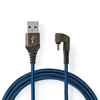 Cablu Usb 2.0-A la Usb-C unghi 180 grade 1m, Nedis GCTB60600BK10 Cablu Usb 2.0-A la Usb-C unghi 180 grade 1m, Nedis GCTB60600BK10