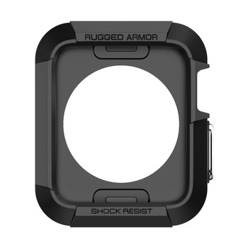 Husa de protectie Spigen Rugged Armor pentru Apple Watch 42mm, Negru Husa de protectie Spigen Rugged Armor pentru Apple Watch 42mm, Negru