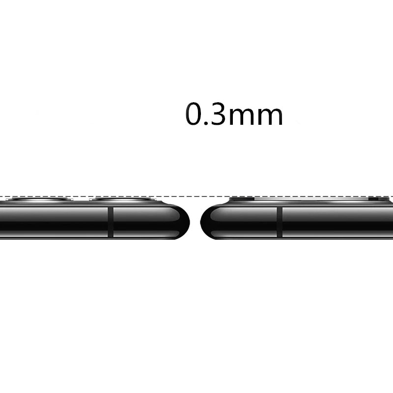 Protectie camera Full Cover Tempered Glass cu rama metalica Silver, compatibila cu iPhone 11 Pro/11 Pro Max