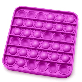 Jucarie POP IT!, antistres, din silicon, patrat, mov - Krista® Jucarie POP IT!, antistres, din silicon, patrat, mov - Krista®