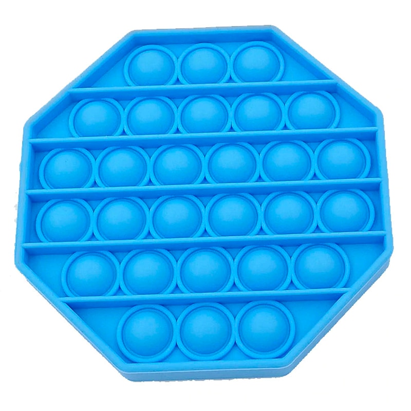 Jucarie POP IT!, antistres, din silicon, octogon, albastru- Krista®