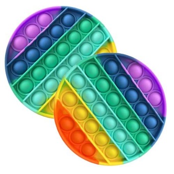 Set 2 Jucarii antistres din silicon, Pop it now, forma cerc Multicolor , 13 cm, Urban Trends ® Set 2 Jucarii antistres din silicon, Pop it now, forma cerc Multicolor , 13 cm, Urban Trends ®