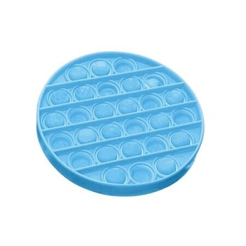 Jucarie antistres din silicon, Push Pop Bubble, Pop It, forma cerc, Albastru, 12x12x1.5cm, olimp Jucarie antistres din silicon, Push Pop Bubble, Pop It, forma cerc, Albastru, 12x12x1.5cm, olimp