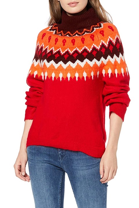 Pulover dama, Find, Acril, Rosu, 42/XL