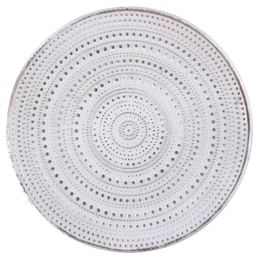 Platou decorativ, Zola, alb, rotund cu puncte circulare in relief, 40 cm