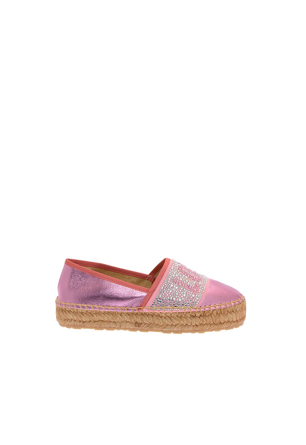 Love Moschino, Espadrile flatform cu strasuri