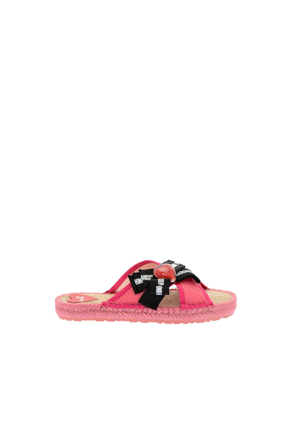 Love Moschino, Papuci tip espadrile cu aplicatie funda