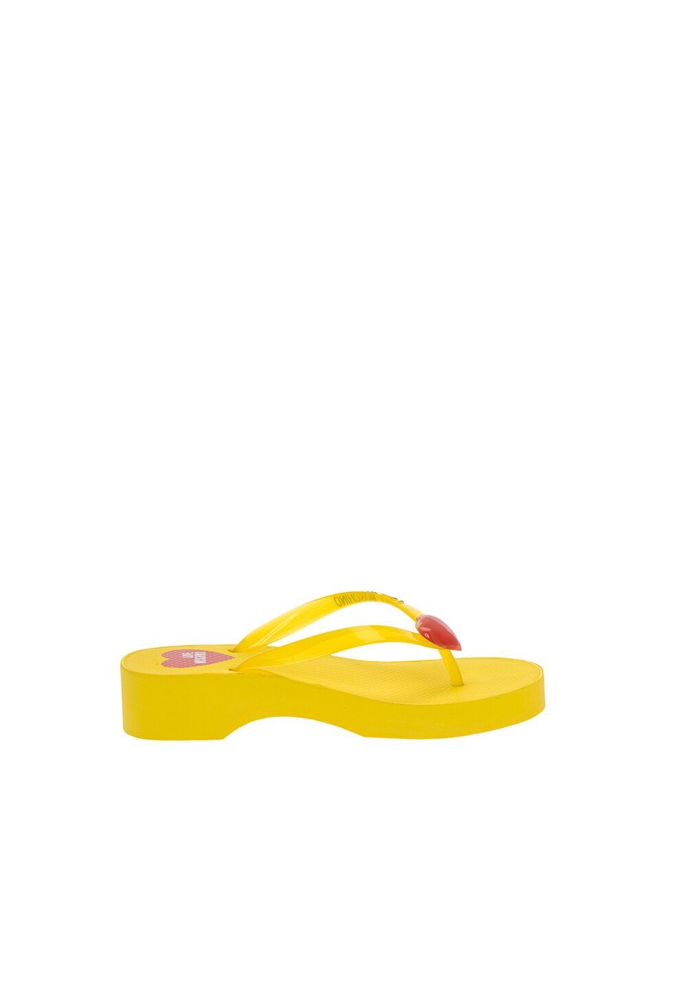 Love Moschino, Papuci flip-flop cu aplicatie logo, Galben, 36