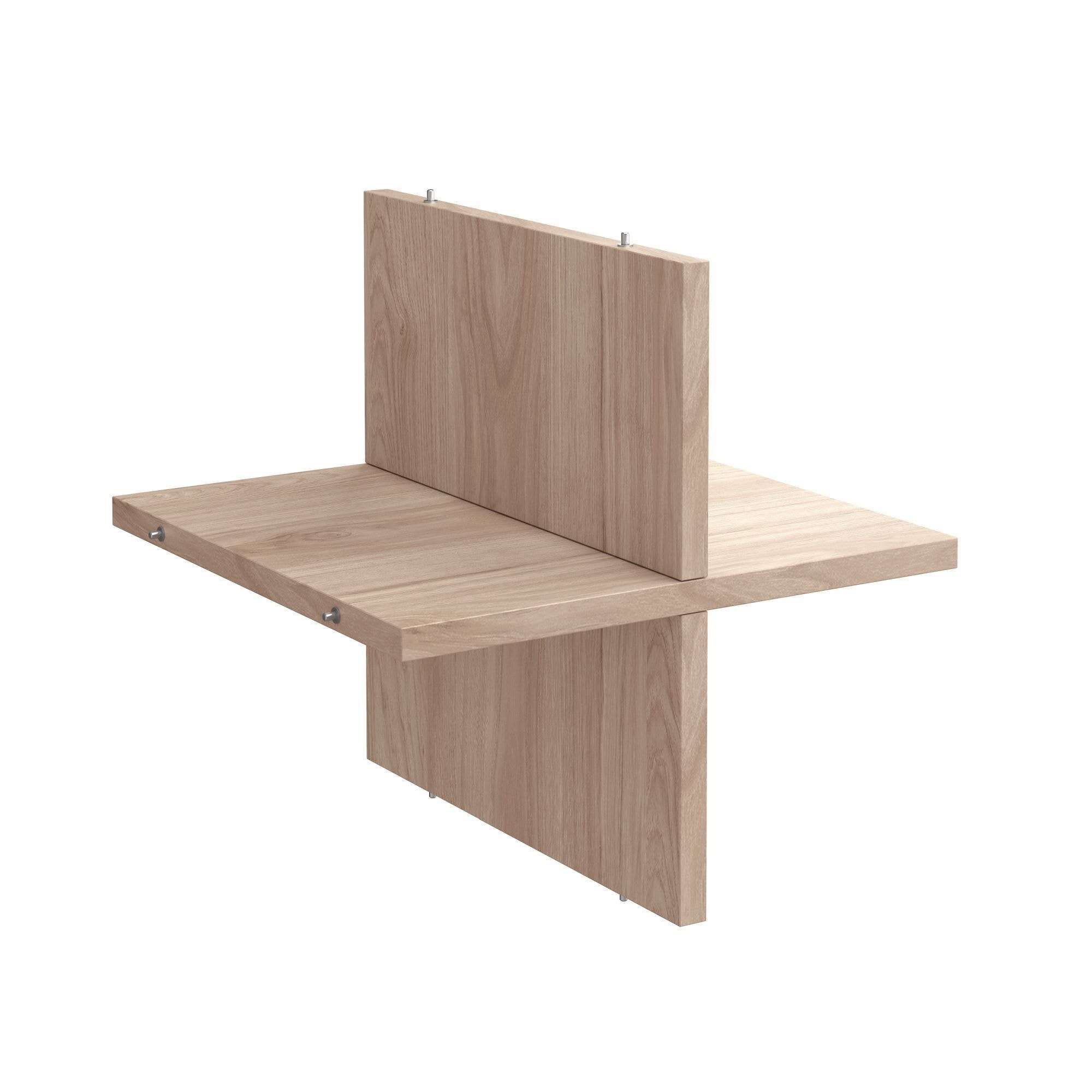 Separator raft,sub forma de cruce,cu aspect stejar,dimensiune 32.7 x 32.7 x 31.5 cm