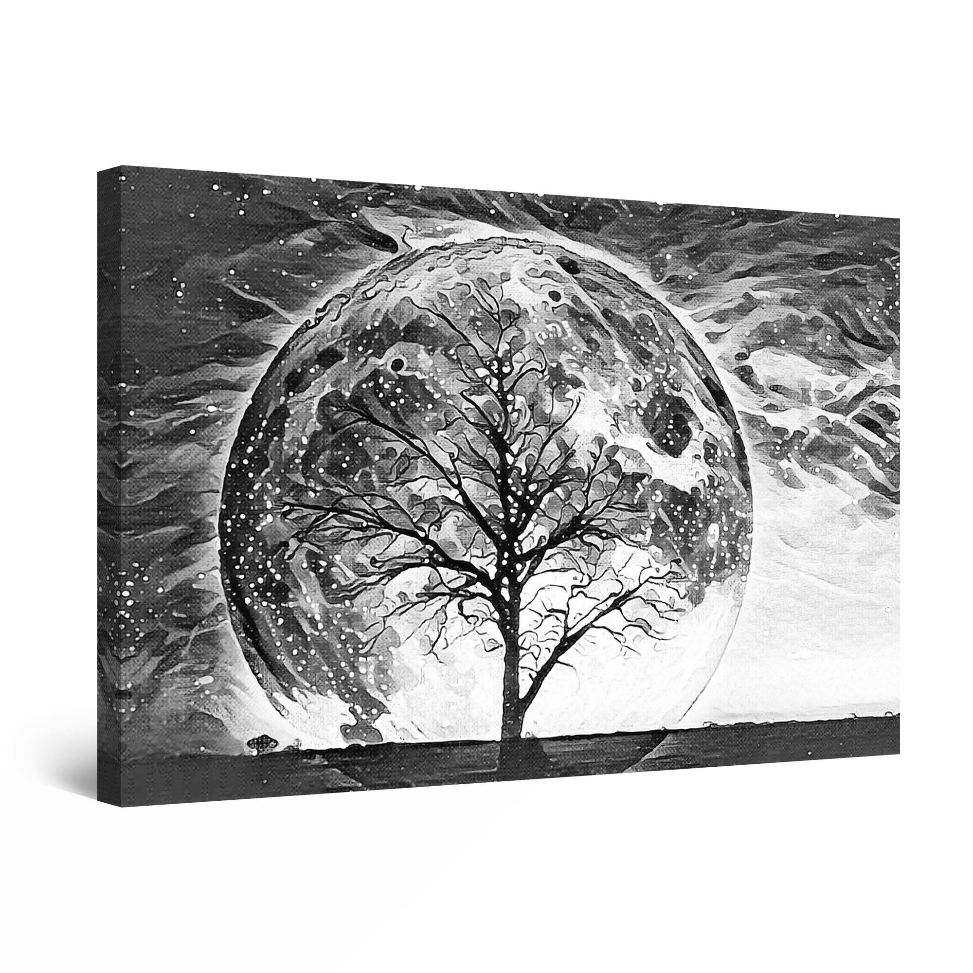 Tablou DualView Startonight Copac sub Clar de Luna, luminos in intuneric, 90 cm x 60 cm