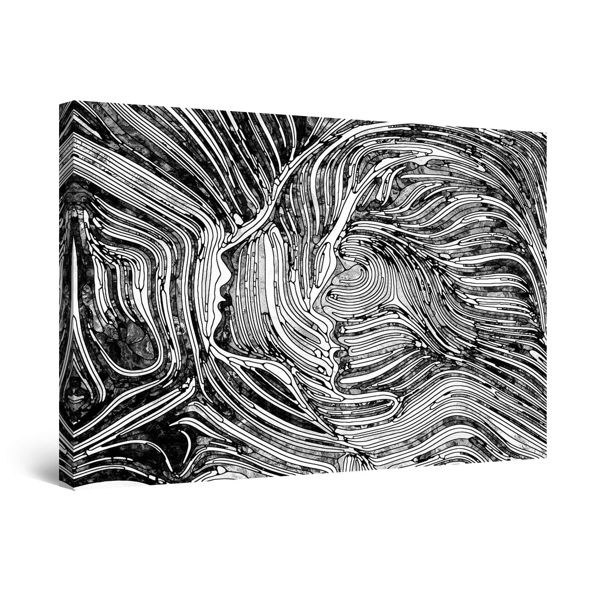 Tablou DualView Startonight Contururi in Alb Negru, luminos in intuneric, 60 cm x 40 cm