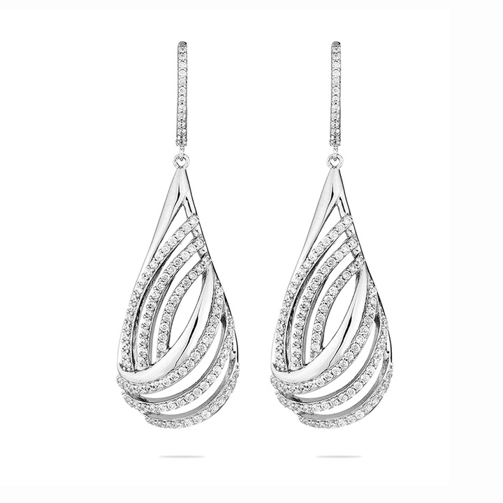 Обеци Swan Pearls END563E Цирконий, Сребро 925