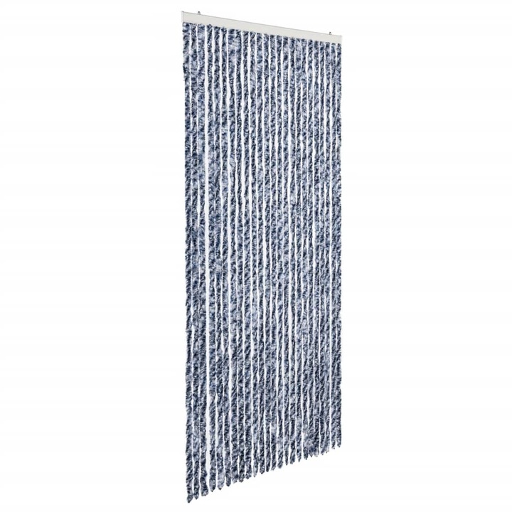 vidaXL kék, fehér és ezüstszínű zsenília rovarfüggöny 100 x 220 cm 1.7 kg