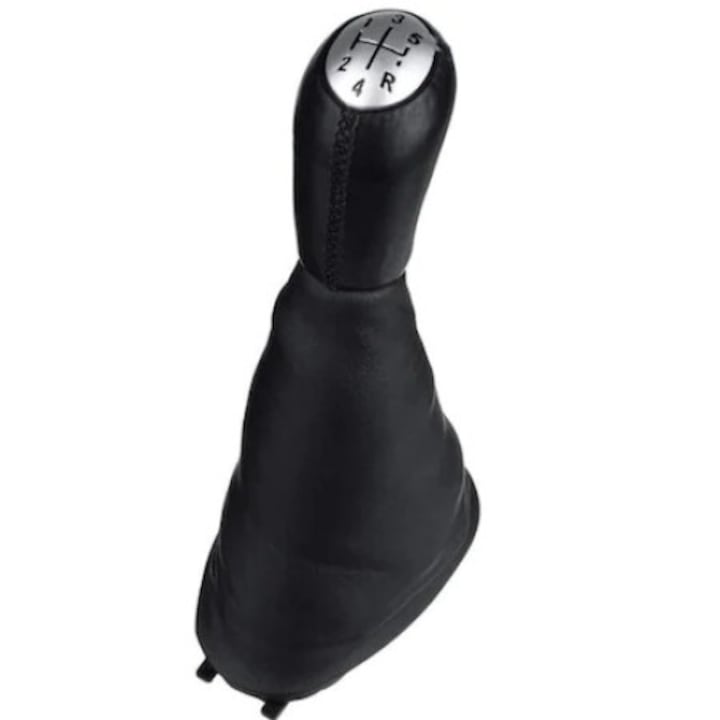 Комплект Скоростен лост с маншон, За Dacia Logan PH1 PH2, Черен, Хромиран капак