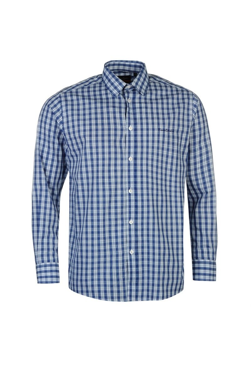 Camasa Pierre Cardin LSR, Bumbac, Bleumarin/Alb, L
