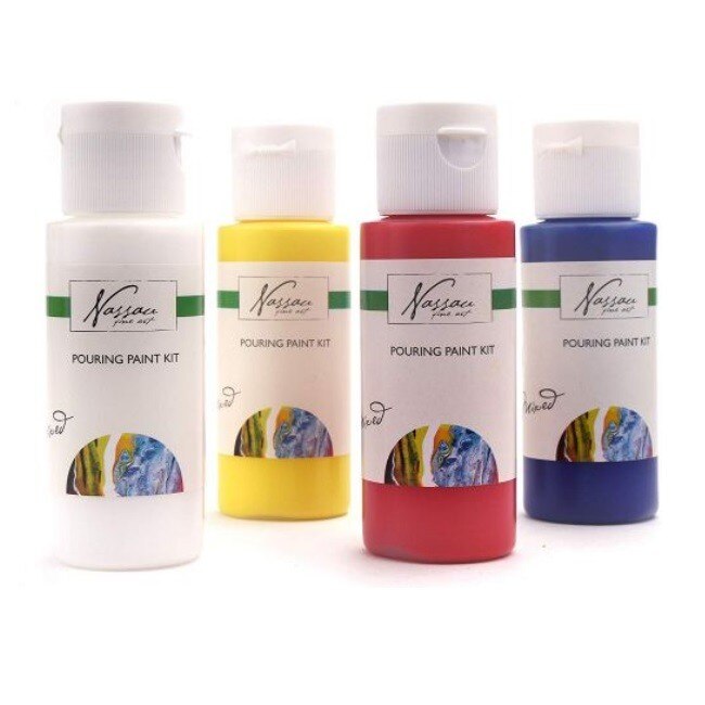 Set culori pentru tehnica pouring Nassau Fine Art 4x59 ml