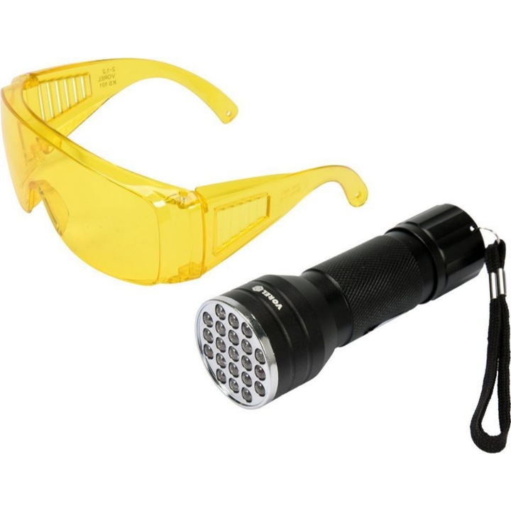 Комплект LED UV фенер и очила Vorel, 21 LED