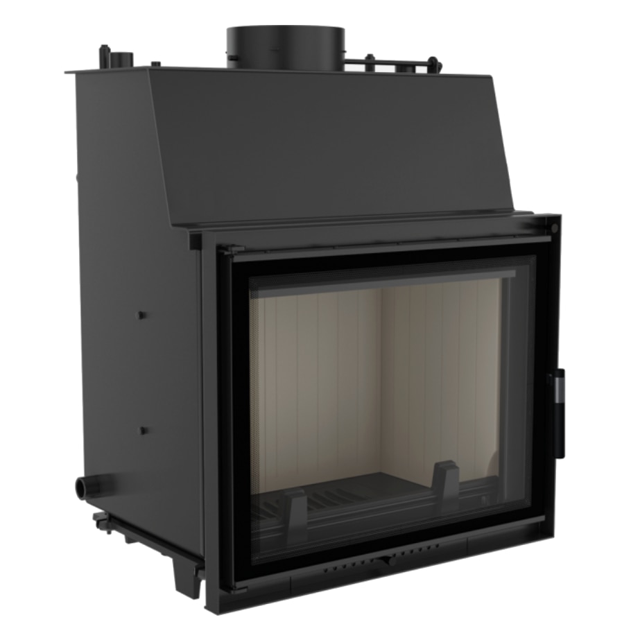 Semineu cu aer cald, Amelia PW30, 28 kW, Otel, Negru