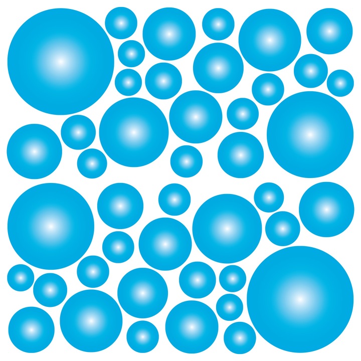 Set stickere decorative perete, Stickermania, Cercuri 18, 60x60 cm