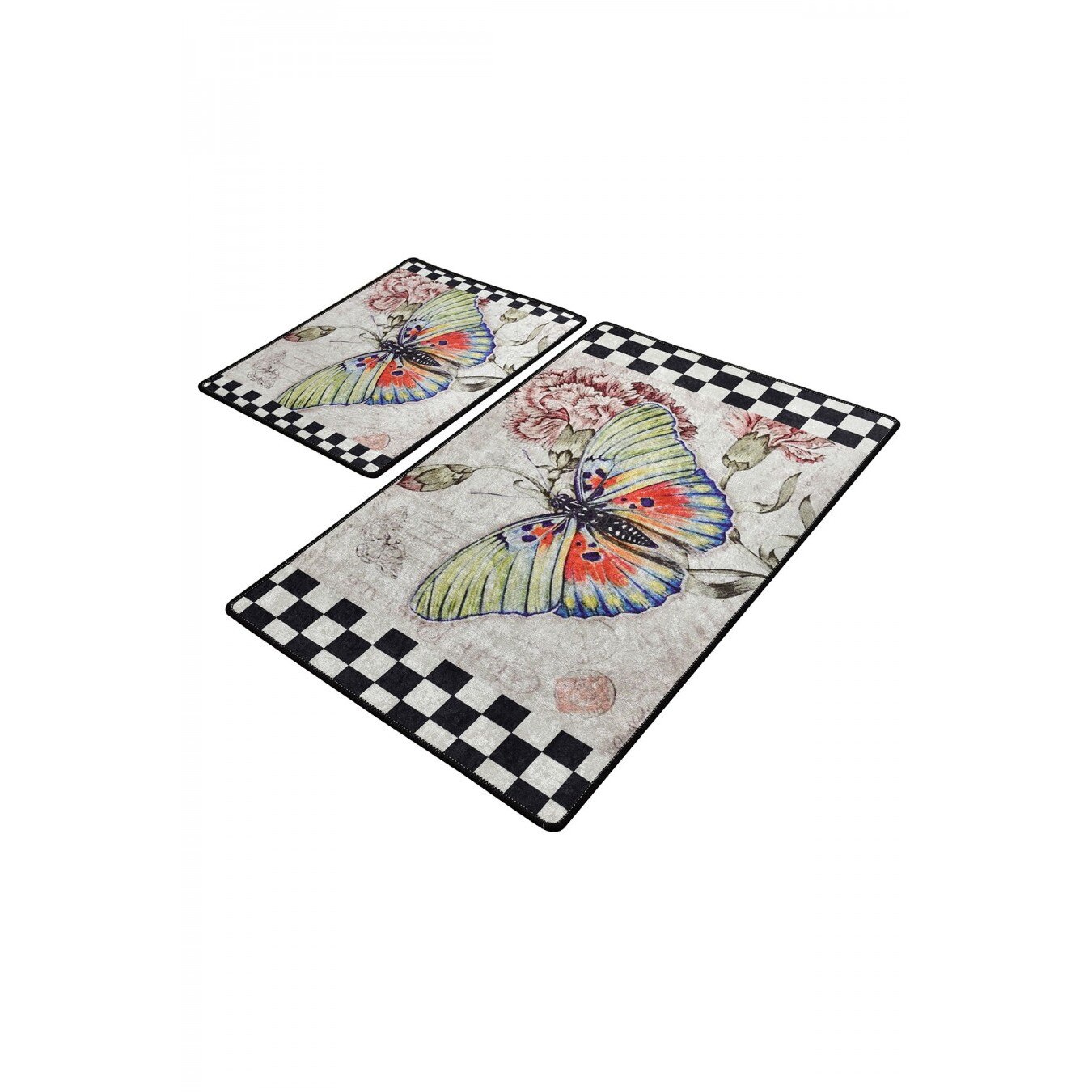 Set 2 covorase baie dreptunghiulare 60x100cm, 50x60 cm, Alessia Home, Mariposa