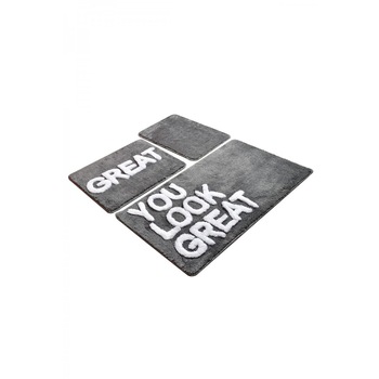 Set 3 covorase baie acril 60x100cm, 50x60 cm, 40x60 cm, Alessia Home, Great Gri Set 3 covorase baie acril 60x100cm, 50x60 cm, 40x60 cm, Alessia Home, Great Gri