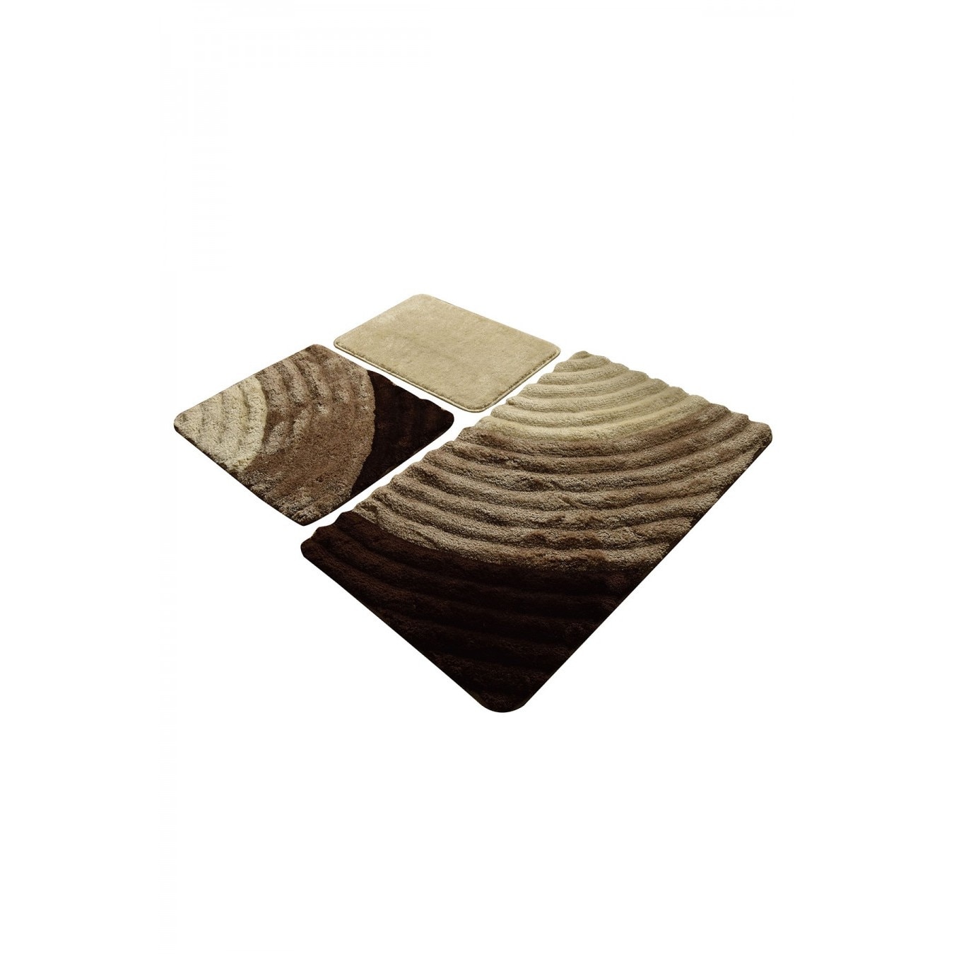 Set 3 covorase baie acril 60x100cm, 50x60 cm, 40x60 cm, Alessia Home, Well Caramel