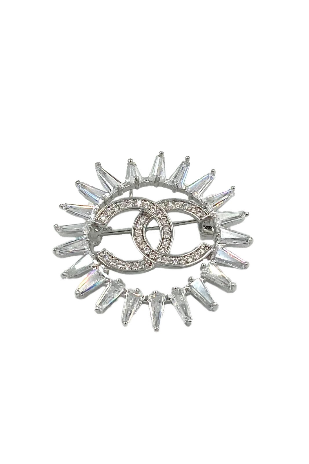 Brosa Elegant cristale zirconiu Argintiu ,6 gr