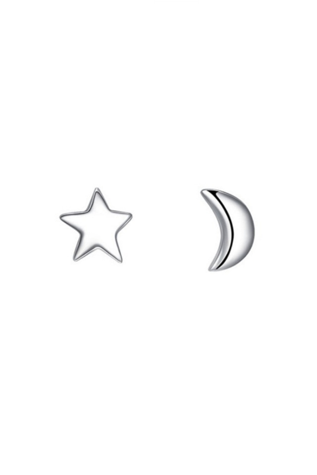 Cercei din argint 925 Silver Star in forma de stea si luna si cheita din argint, ideali cadou, aniversare, sarbatori, martisor