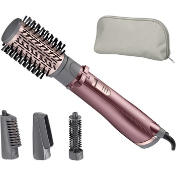 Perie rotativa BaByliss AS960E, 1000W, Ionizare, 4 Accesorii, 2 Setari temperatura/viteza, Cool-Shot, geanta depozitare,Roz-Gri Perie rotativa BaByliss AS960E, 1000W, Ionizare, 4 Accesorii, 2 Setari temperatura/viteza, Cool-Shot, geanta depozitare,Roz-Gri