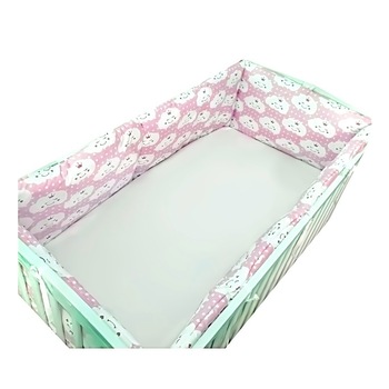 Set 4 aparatori protectii laterale pat pufoase 140x70 cm h39cm Deseda Norisori Roz Set 4 aparatori protectii laterale pat pufoase 140x70 cm h39cm Deseda Norisori Roz