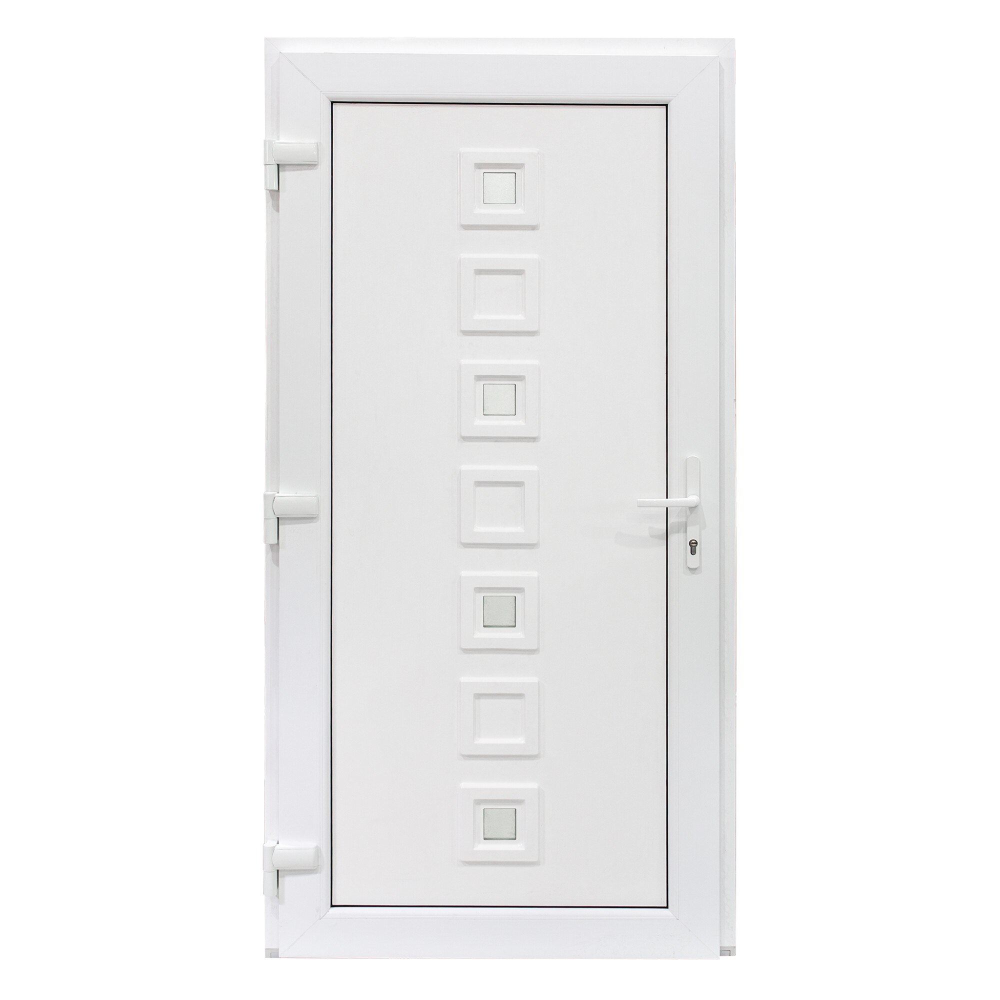 Usa Intrare PVC Lola, 5 camere, 980x2000 mm, alb, deschidere stanga privit din interior