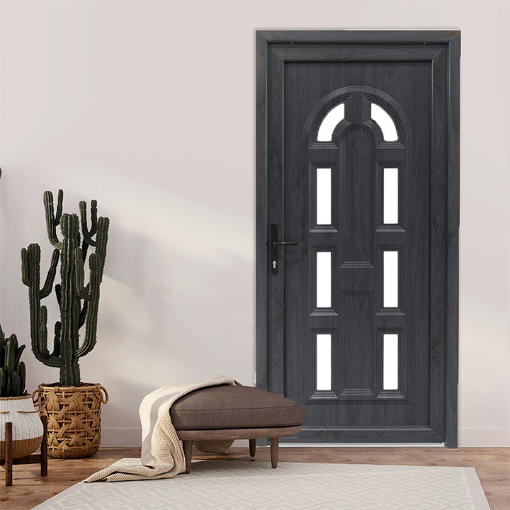 Usa exterior PVC MAGNOLIA, 980x2000 mm, deschidere stanga, gri antracit