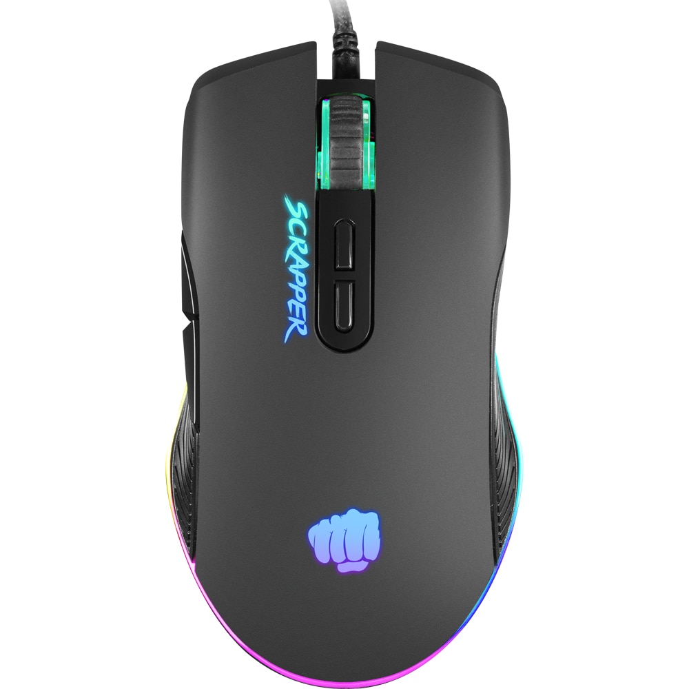 Mouse Fury Scrapper, 6400dpi, optic, USB cu fir, Negru
