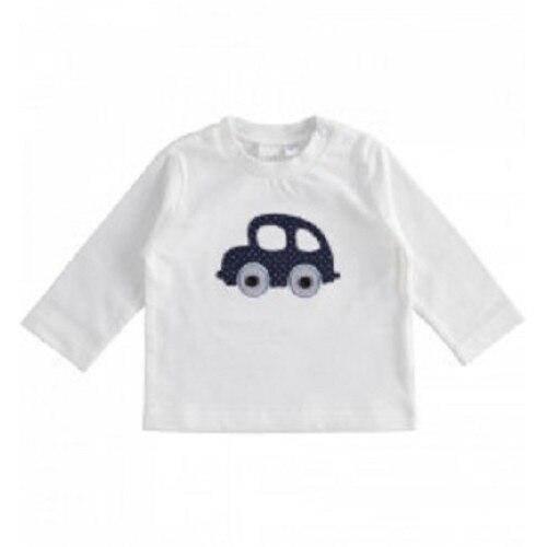 Bluza baieti Ido alba cu masinuta