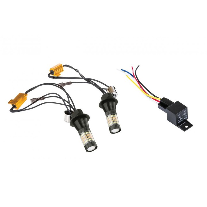 Комплект дневни светлини Amio, 2в1, LED с функция мигач, 02451