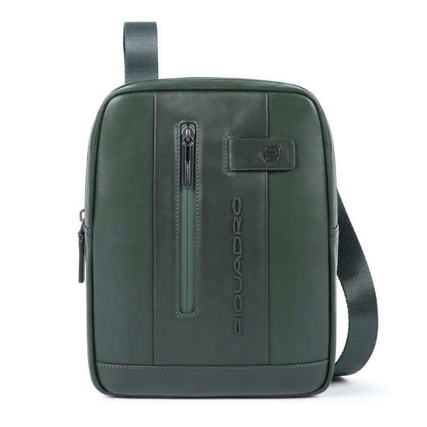 Borseta de umar Piquadro, din piele naturala, port iPad mini/mini2/mini3, CA3084UB00/VE, verde