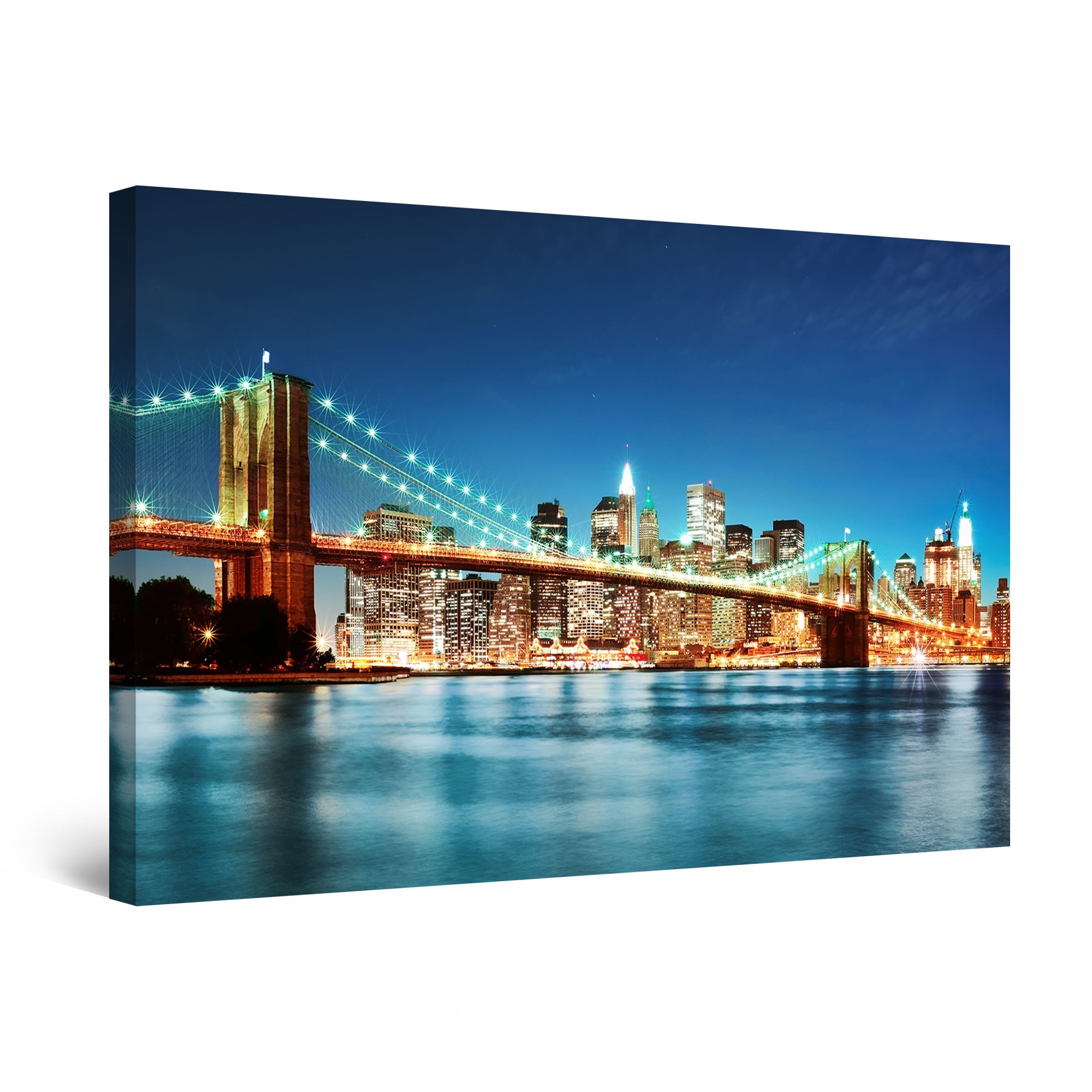 Tablou DualView Startonight Podul Brooklyn, luminos in intuneric, 60 cm x 40 cm