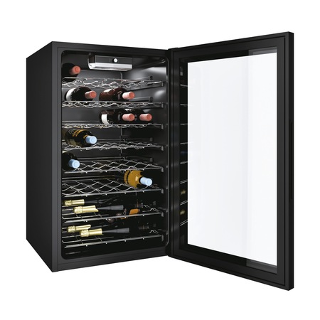 Vitrina de vinuri Candy CWC 150EM/N, 41 sticle, Clasa G, MonoZone, Iluminare LED, Negru