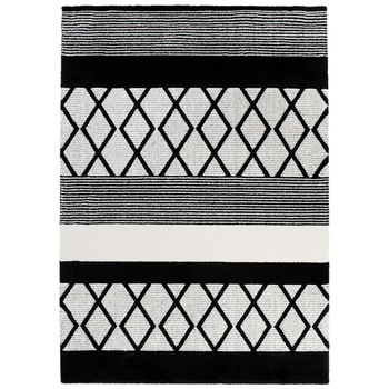 Covor Prist Modern Geometric Diamond Lines Chemex Dywany 63241/630 negru 80x150 Covor Prist Modern Geometric Diamond Lines Chemex Dywany 63241/630 negru 80x150