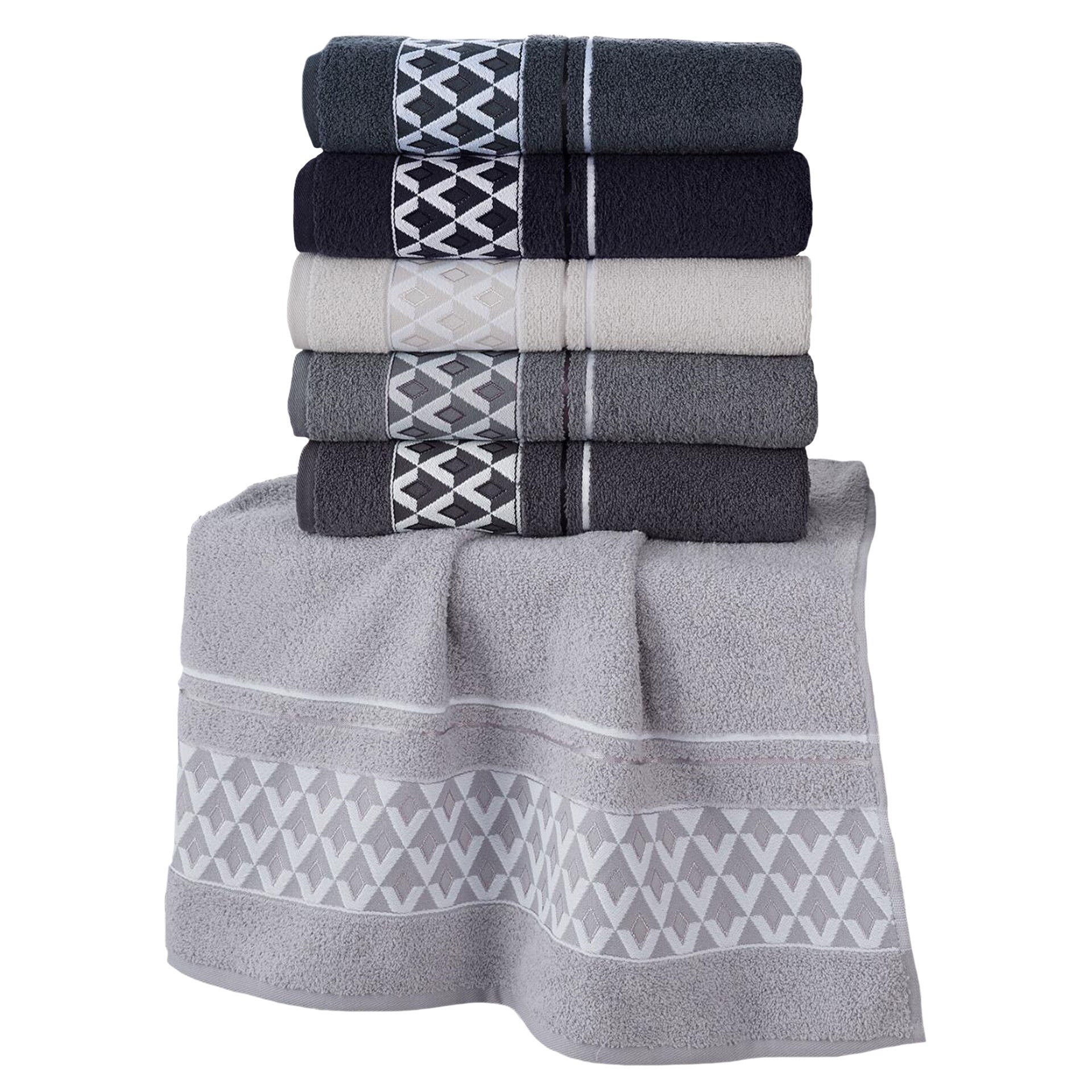 Set 6 prosoape LuiSa Home collection 70 x 140 , culoare gri