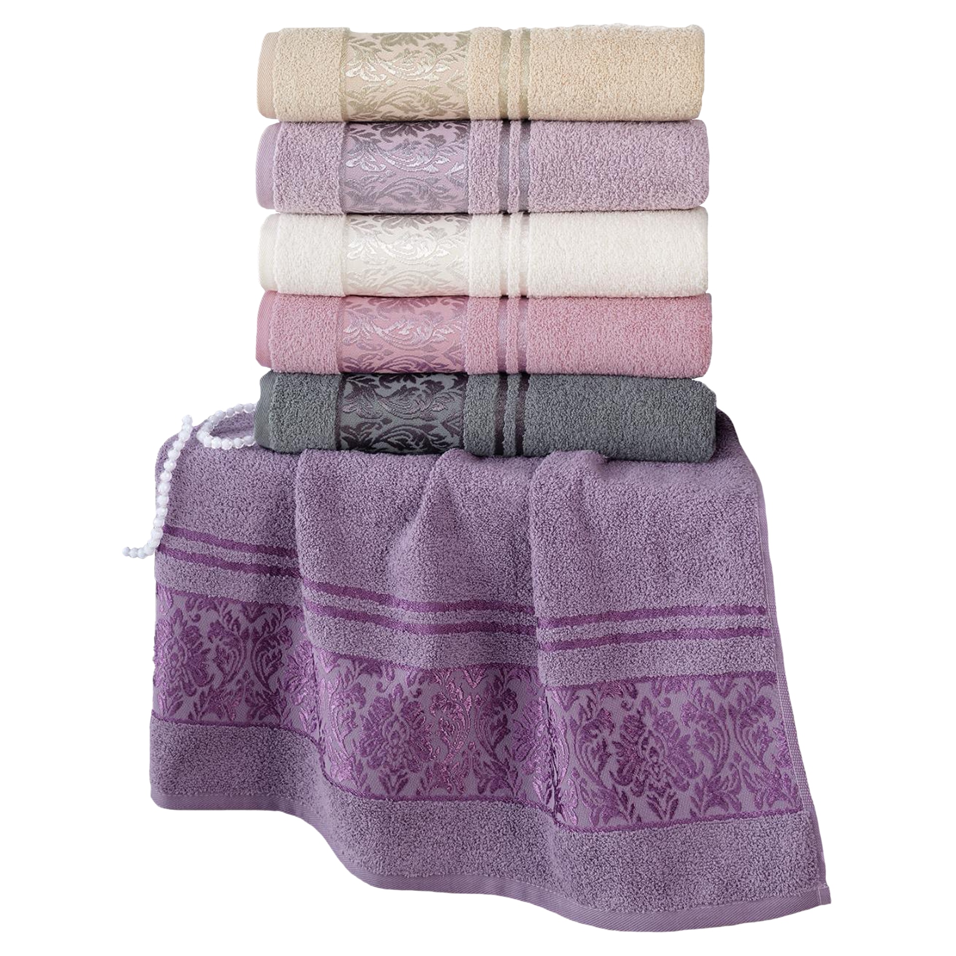 Set 6 prosoape LuiSa Home Collection, 50x90cm, culori mixte, LS02