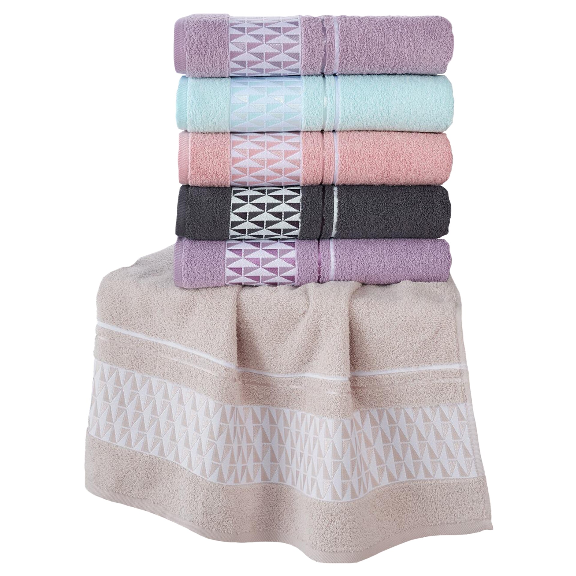 Set 6 prosoape LuiSa Home Collection, 50x90cm, culori mixte, LS01