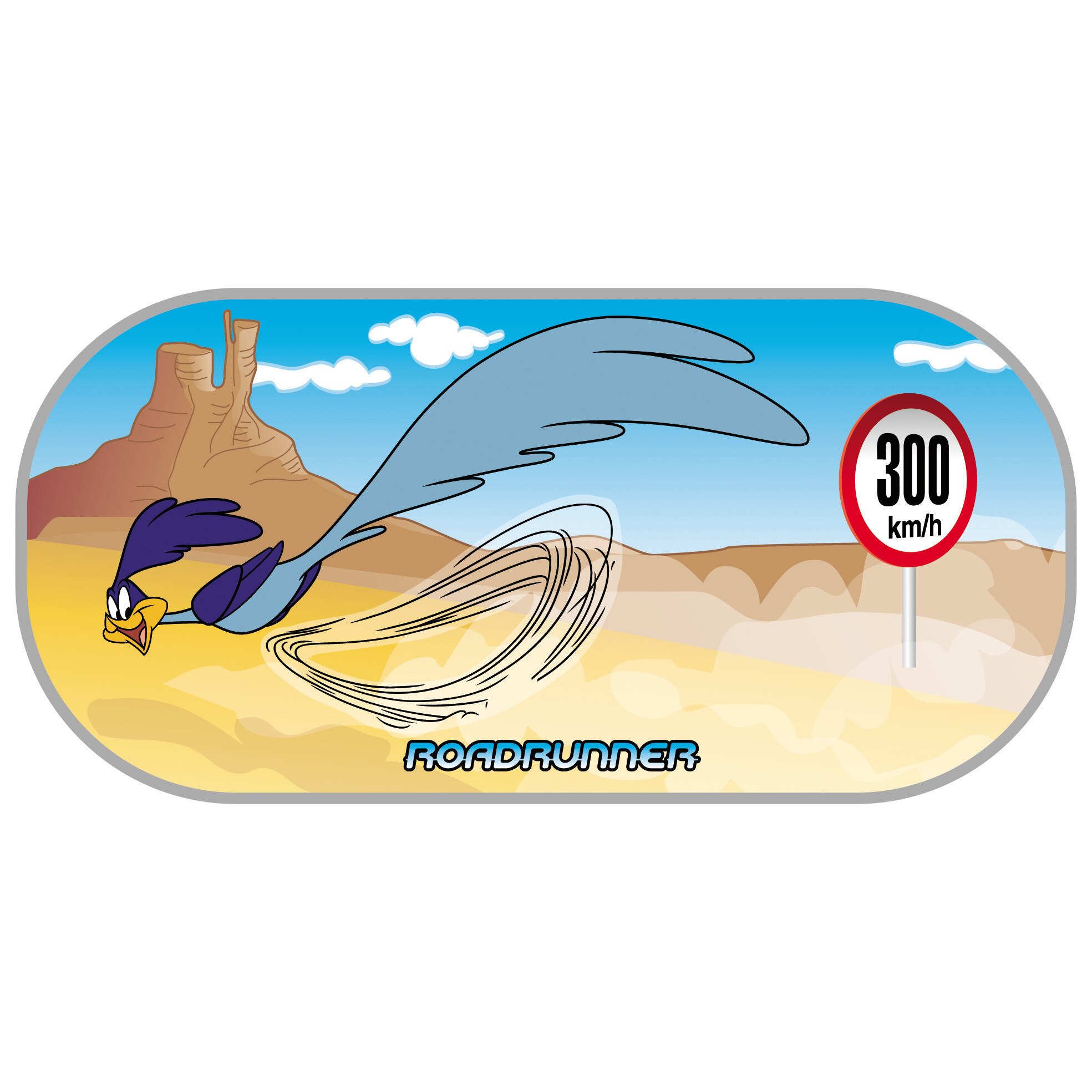 Parasolar spate Looney Tunes, cu ventuze, tip Road Runner, 1 buc