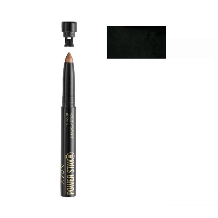 Fard de pleoape tip baton cu efect de lunga durata, Power Stay, Essential Black, Avon, 1.4 g