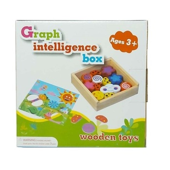 Joc educativ din lemn cu 12 piese inserabile, Wooden toys, 3+ Joc educativ din lemn cu 12 piese inserabile, Wooden toys, 3+