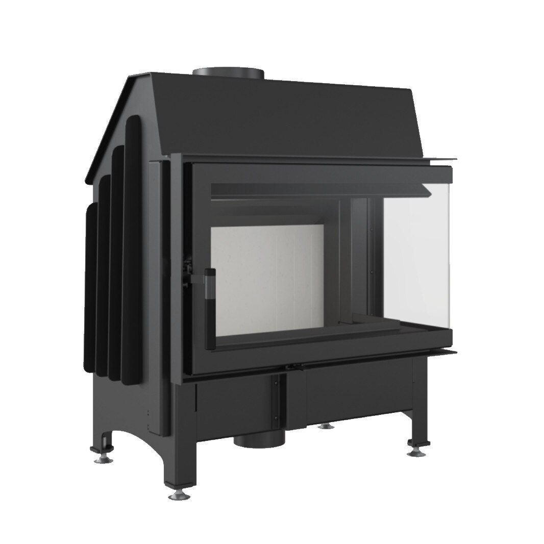 Semineu cu aer, Kratki, Zibi BS, 11kw, Otel, Negru