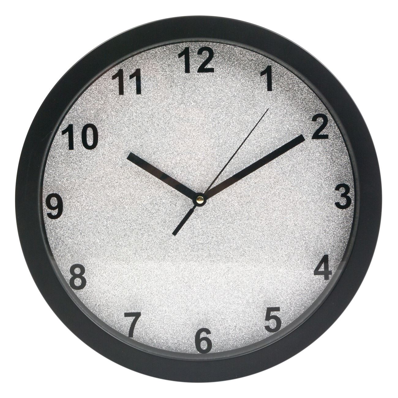 Ceas de perete, Zola, negru, interior cu sclipici, 30 cm